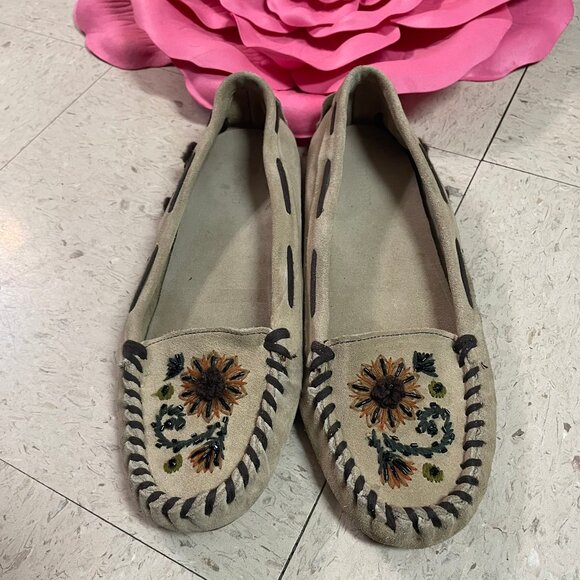 Miu Miu Beige and Brown Moccasins - Picture 2 of 16